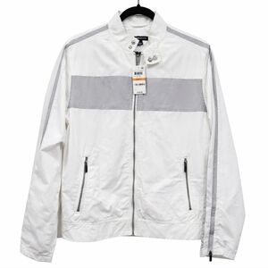 INC International Concepts White and Light Gray Nylon Windbreaker